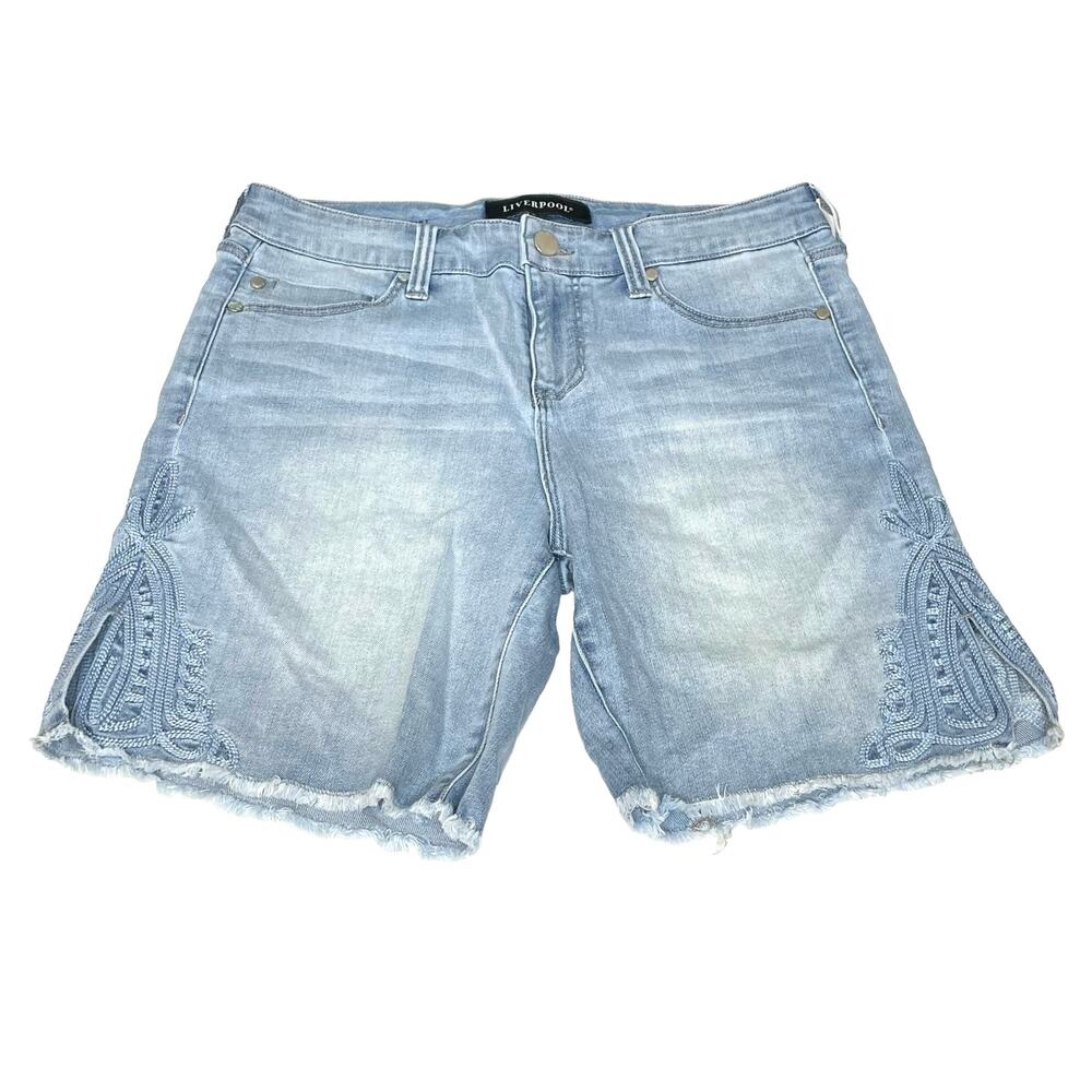 Liverpool Women’s Size 6/28 Corine Mid Rise Embroidered Walking Shorts
